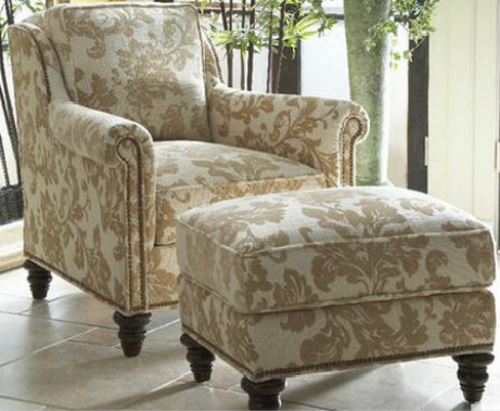 精制家具 实木框架 客厅沙发 单人沙发椅 脚蹬 5037