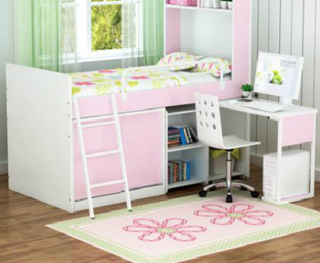 儿童床 男孩女孩多功能组合床书桌衣柜