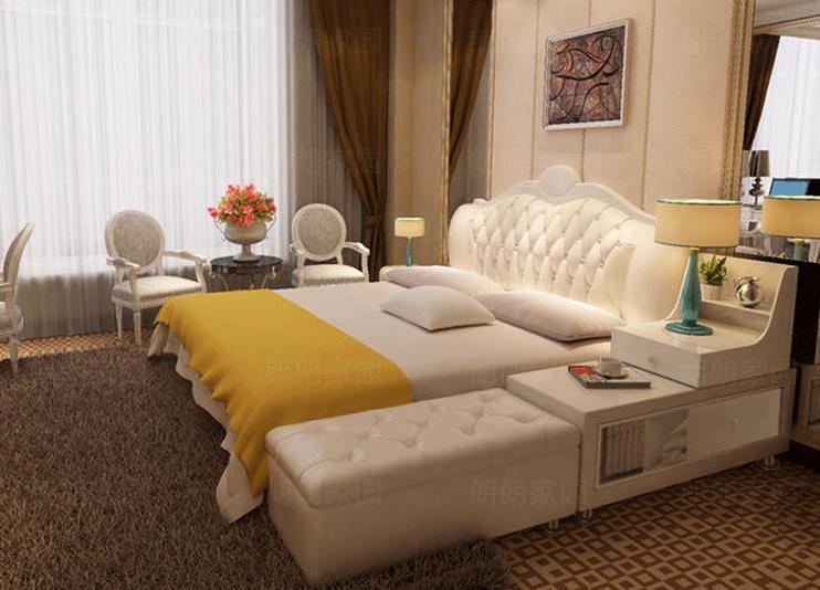 欧式皮床榻榻米床软床大床双人床简约现代时尚婚床2米奢华公主床